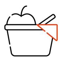 un único diseño icono de Fruta cesta vector