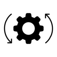 Gear with reversible arrows, icon of integration vector