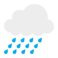 Cloud with raindrops, icon of rainfall vector