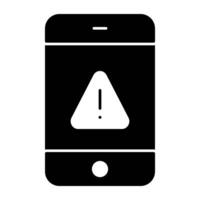 Editable design icon of mobile error vector