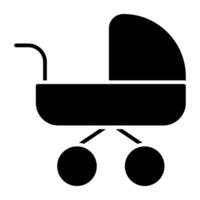 Editable design icon of baby stroller vector