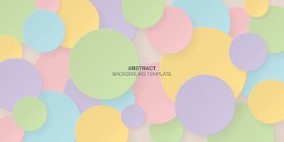 Colorful 3D circle sheet paper cut style background vector illustration.