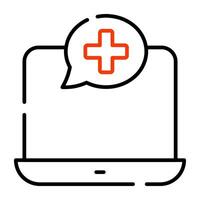 Trendy design icon of online healthcare vector