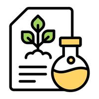 A flat design icon of experiment vector