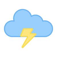 Cloud with bolt, icon of stormy cloud vector