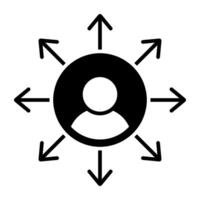 A modern design icon of user network vector