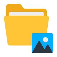 Image with document case showcasing gallery folder icon vector