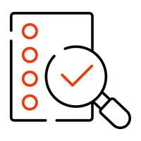 Editable design icon of search list vector