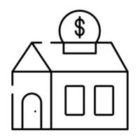 House building with dollar denoting concept of expensive home vector