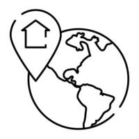 House building inside marker, icon of home location vector