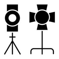 A solid design icon of floodlights, studio lights vector