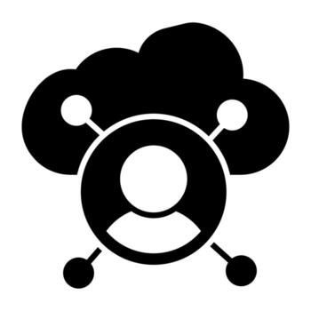 Modern design icon of cloud user vector