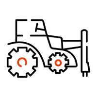 An icon design of plough, agronomy vehicle vector