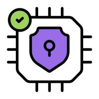 Perfect design icon of secure chip vector