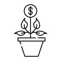 An editable design icon of money plant vector