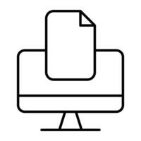 Folded paper inside monitor, linear design of online file vector