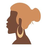 boho woman head silhouette vector