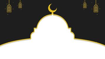 black and yellow islamic flat vector template background