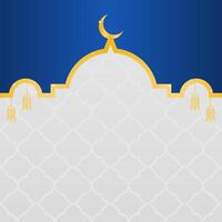 islamic template vector background with blue and golden color with some copy space for text suitable for islamic event such a ramadan, eid al fitr, eid al adha, and many more