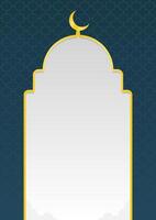 islamic vertical elegant vertical template background with golden color and empty space for text. ramadan vertical copy space background vector