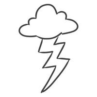 Hand drawn doodle thunder lighting vector