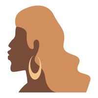 boho woman head silhouette vector