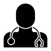 A medical specialist icon, solid design of physician vector