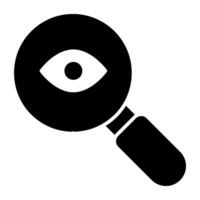 Conceptual filled design icon of search eye vector