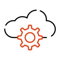 Trendy design icon of cloud setting vector