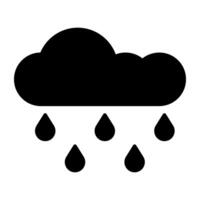 Cloud with raindrops, icon of rainfall vector