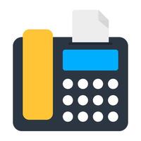 Fax machine icon in flat design, telefax vector