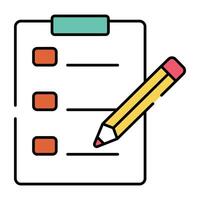 Paper with pencil showcasing task list icon vector