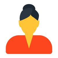 flat design icon of female student vector