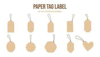 Paper tag for price, discount label set vector
