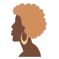 boho woman head silhouette vector