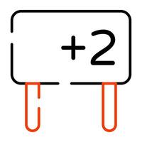 Editable design icon of maths lecture vector