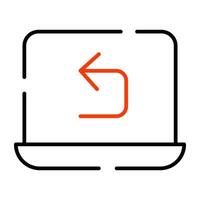 Return arrow icon in linear design vector