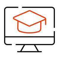 An editable design icon of online education vector