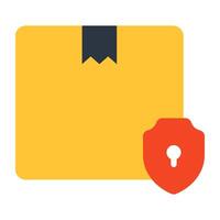 A flat design icon of secure parcel vector