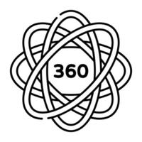 An icon design of 360 degree axis vector