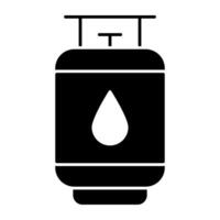 A solid design icon of gas cylinder vector