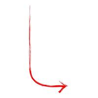 Red Hand Drawn Arrow vector