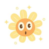 Cute Retro Groovy Flower Sticker vector