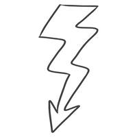 Hand drawn doodle thunder lighting vector