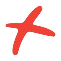 Hand drawn doodle red cross mark, x mark vector