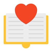 Favorite book icon in flat design vector