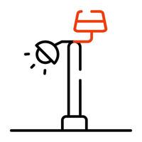 A linear design icon of street lamp vector