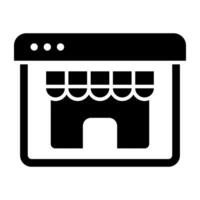 Outlet on web page, icon of web shop vector