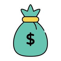 Trendy design icon of money bag vector