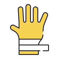 A flat design icon of hand bandage vector